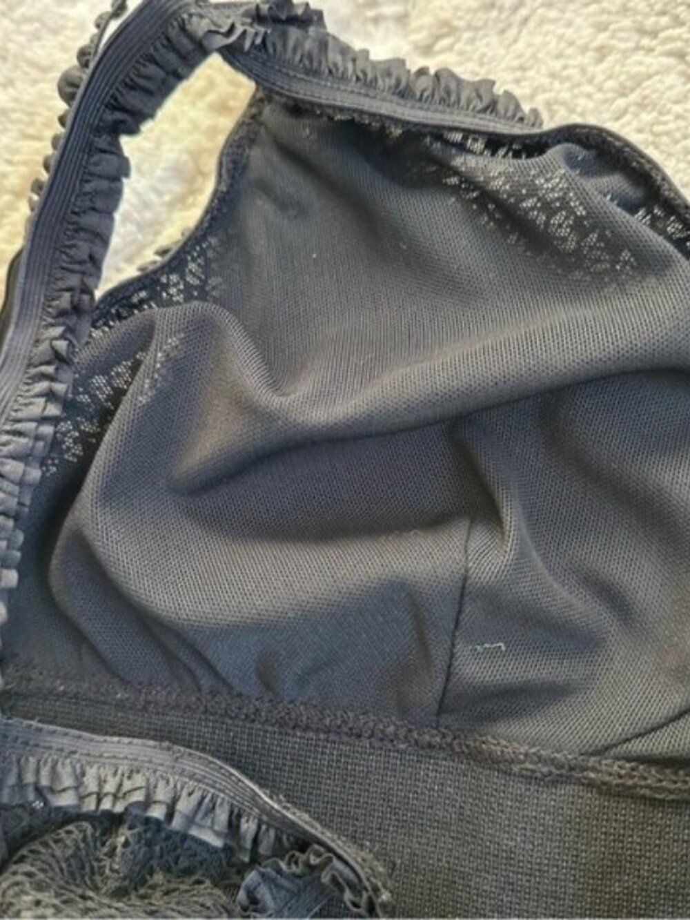 Intimately Free People | Black Racerback Ribbed Bralette | Size Medium - Picture 3 of 5